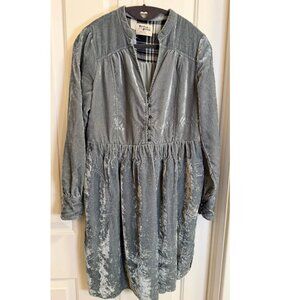 Holding Horses Anthropologie Gray Crushed Velvet Dress XS